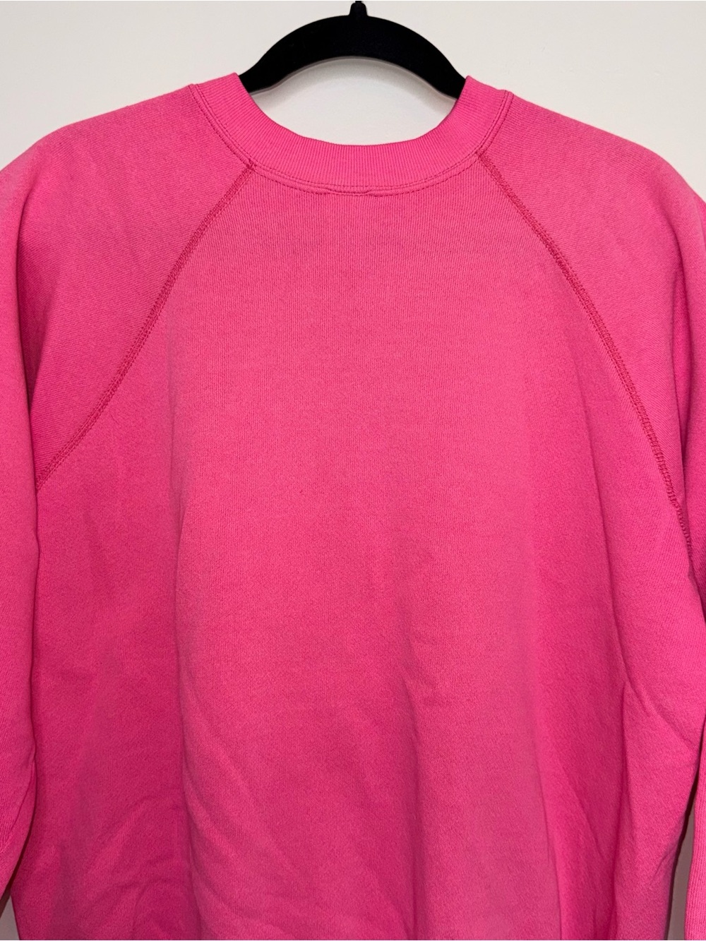 Tultex Vintage Bright Hot Pink Crewneck Sweatshirt - Picture 5 of 7